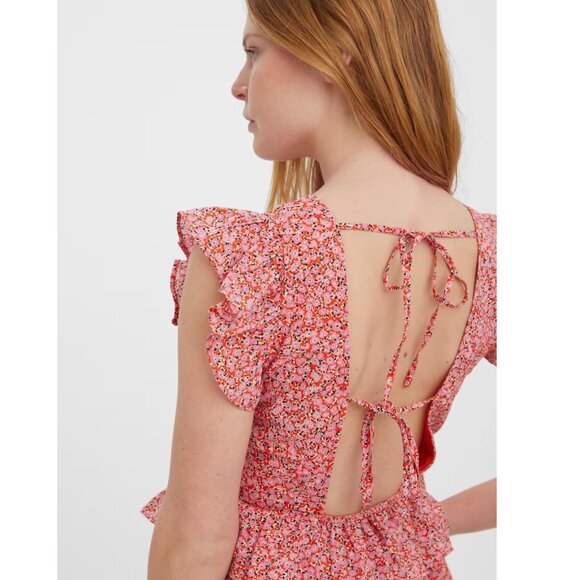 Vero Moda Urba Ruffle Cap Sleeve Midi Dress | Size Extra Large | Like New - Picture 4 of 5